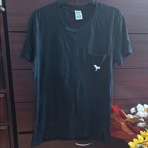Victoria's Secret Pink Black Pocket T-Shirt